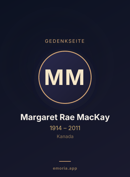 Gedenkportrait von Margaret Rae MacKay