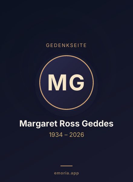 Gedenkportrait von Margaret Ross Geddes