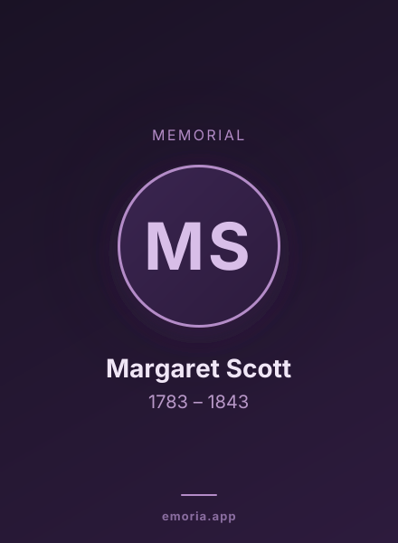 Memorial portrait of Margaret Scott