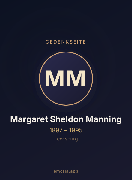 Gedenkportrait von Margaret Sheldon Manning