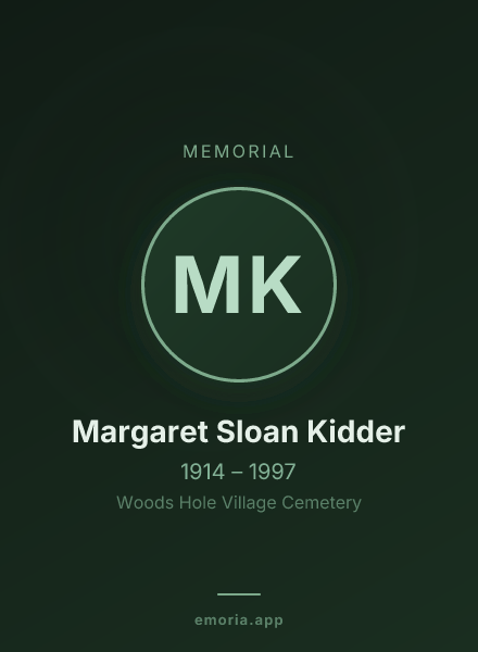 Memorial portrait of Margaret Sloan Kidder