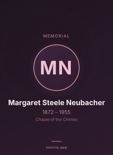 Memorial portrait of Margaret Steele Neubacher