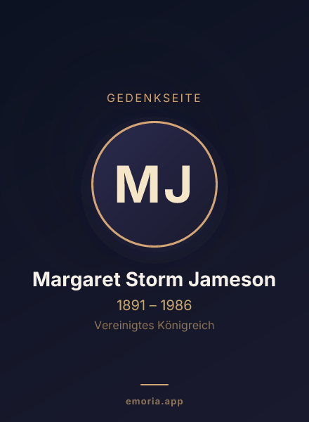 Gedenkportrait von Margaret Storm Jameson