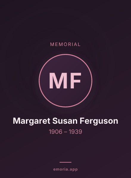 Memorial portrait of Margaret Susan Ferguson