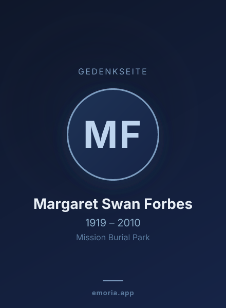 Gedenkportrait von Margaret Swan Forbes