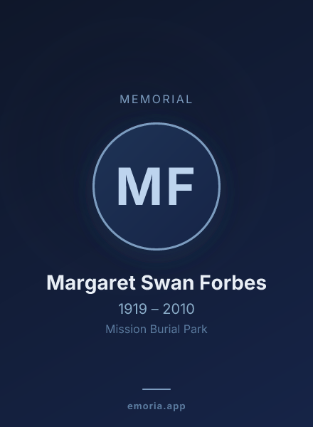 Memorial portrait of Margaret Swan Forbes