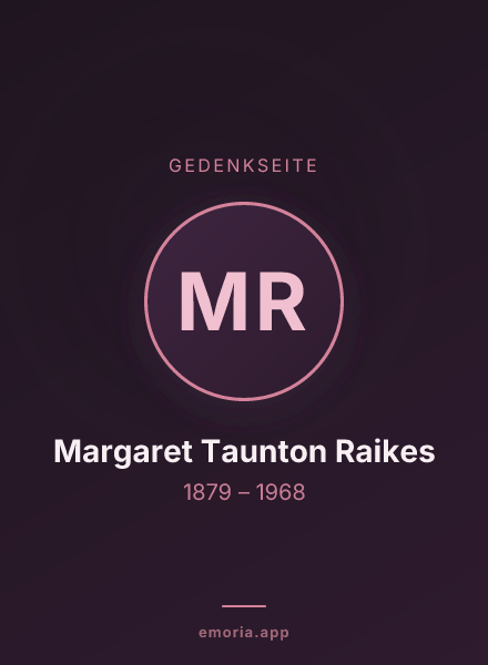 Gedenkportrait von Margaret Taunton Raikes