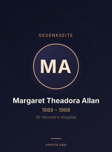 Gedenkportrait von Margaret Theadora Allan