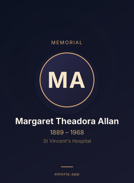 Memorial portrait of Margaret Theadora Allan