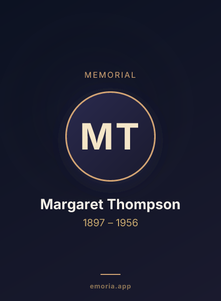 Memorial portrait of Margaret Thompson