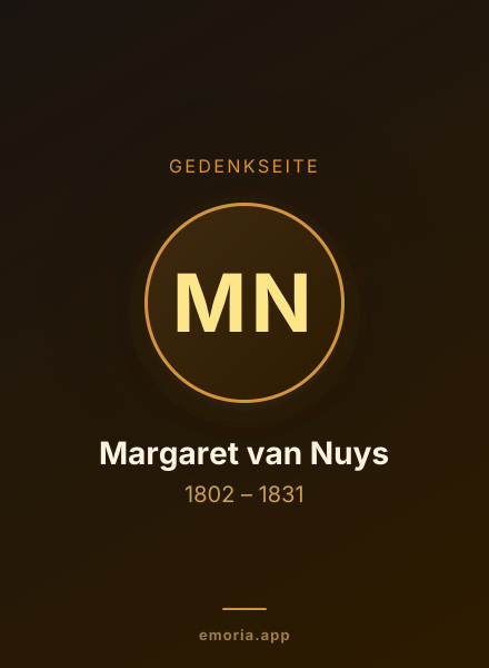 Gedenkportrait von Margaret van Nuys