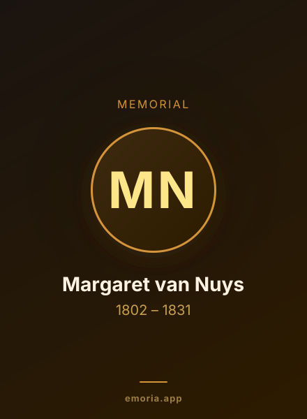 Memorial portrait of Margaret van Nuys