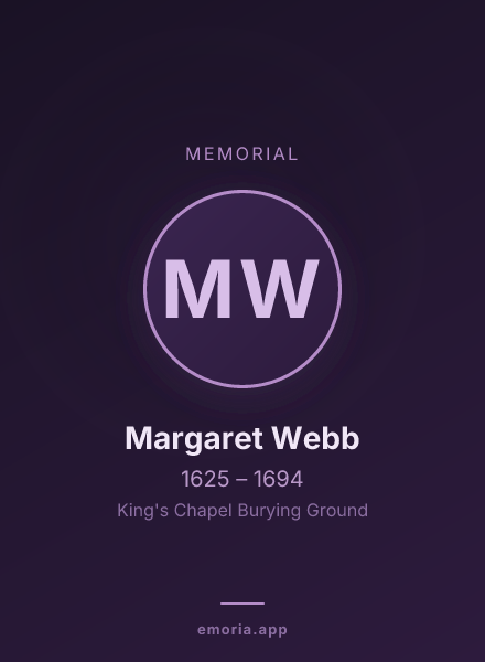 Memorial portrait of Margaret Webb