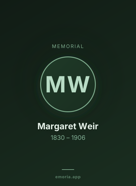 Memorial portrait of Margaret Weir