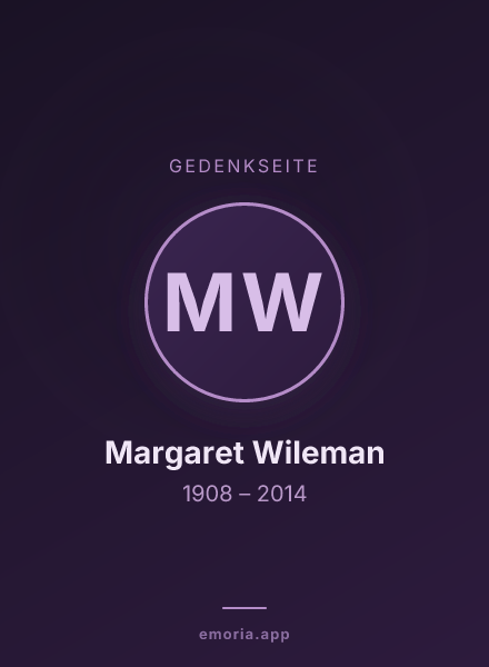 Gedenkportrait von Margaret Wileman