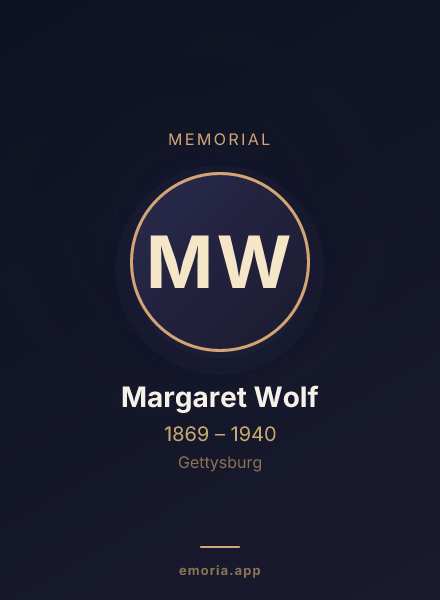 Memorial portrait of Margaret Wolf