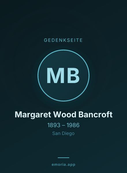 Gedenkportrait von Margaret Wood Bancroft