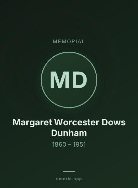 Memorial portrait of Margaret Worcester Dows Dunham