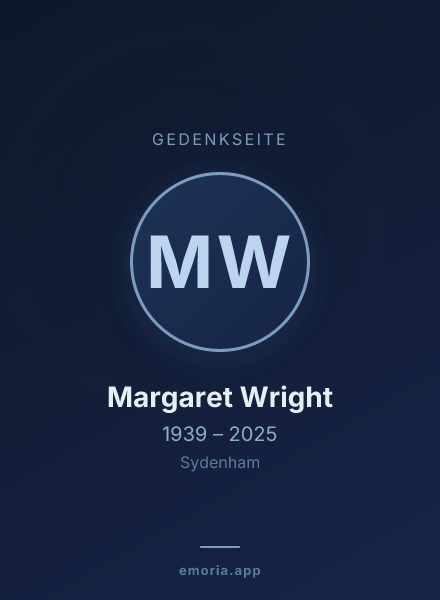 Gedenkportrait von Margaret Wright