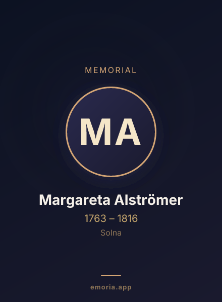 Memorial portrait of Margareta Alströmer
