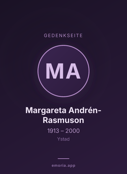 Gedenkportrait von Margareta Andrén-Rasmuson