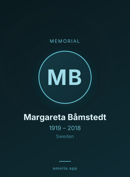 Memorial portrait of Margareta Båmstedt