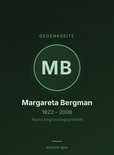 Gedenkportrait von Margareta Bergman