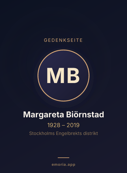 Gedenkportrait von Margareta Biörnstad