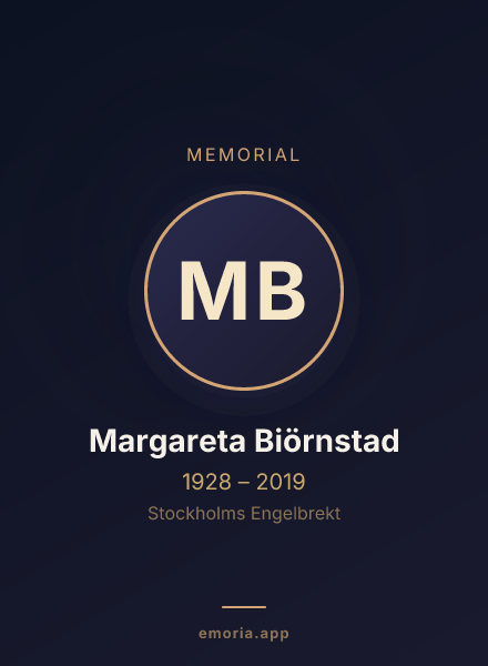 Memorial portrait of Margareta Biörnstad