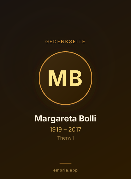 Gedenkportrait von Margareta Bolli