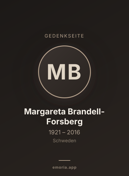 Gedenkportrait von Margareta Brandell-Forsberg