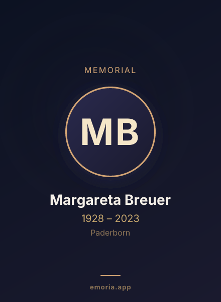 Memorial portrait of Margareta Breuer