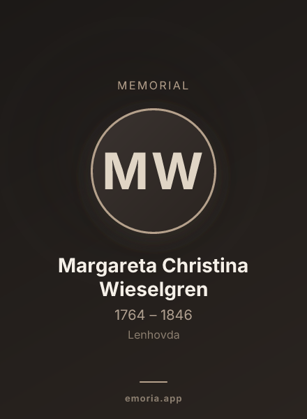 Memorial portrait of Margareta Christina Wieselgren