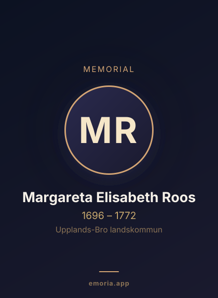 Memorial portrait of Margareta Elisabeth Roos