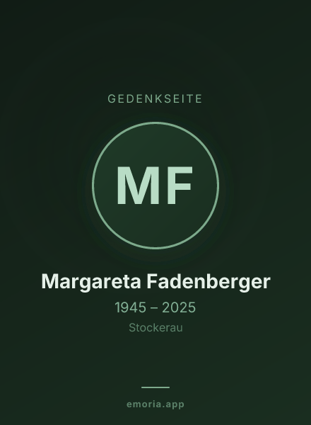 Gedenkportrait von Margareta Fadenberger
