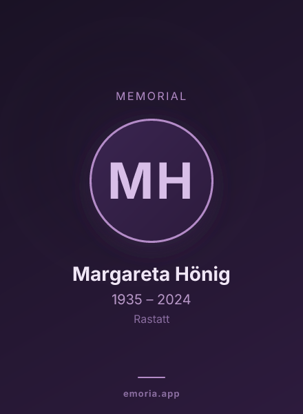 Memorial portrait of Margareta Hönig