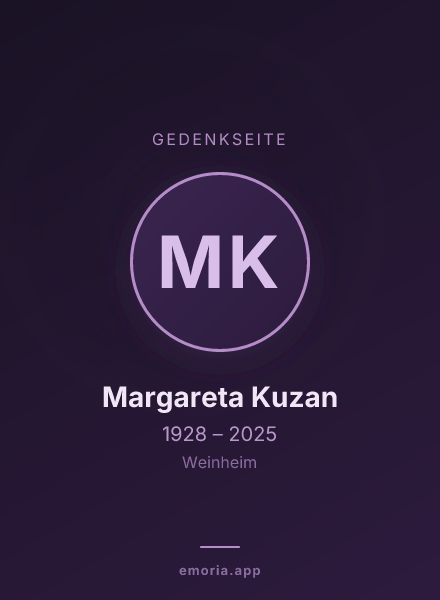 Gedenkportrait von Margareta Kuzan