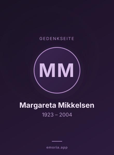 Gedenkportrait von Margareta Mikkelsen