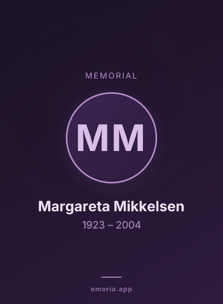 Memorial portrait of Margareta Mikkelsen