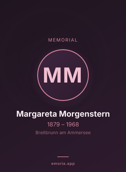 Memorial portrait of Margareta Morgenstern
