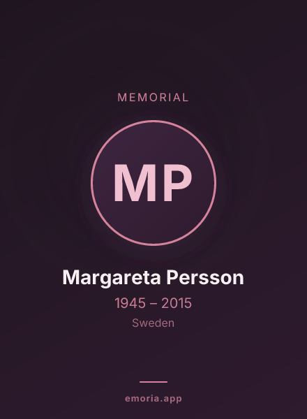 Memorial portrait of Margareta Persson