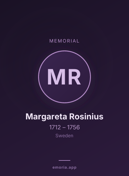 Memorial portrait of Margareta Rosinius