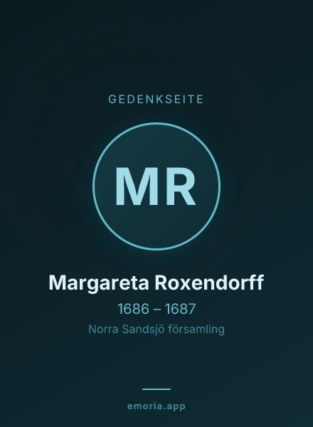 Gedenkportrait von Margareta Roxendorff