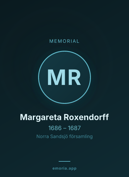 Memorial portrait of Margareta Roxendorff