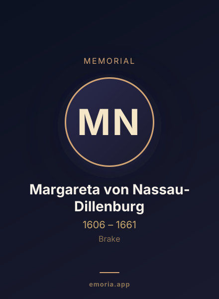 Memorial portrait of Margareta von Nassau-Dillenburg