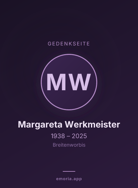 Gedenkportrait von Margareta Werkmeister