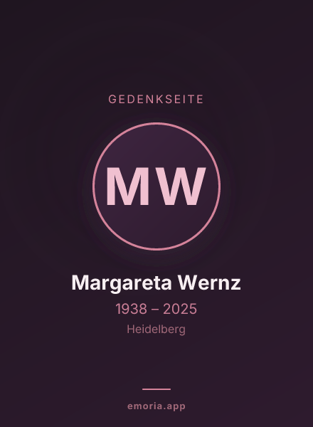 Gedenkportrait von Margareta Wernz