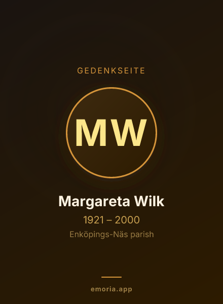 Gedenkportrait von Margareta Wilk