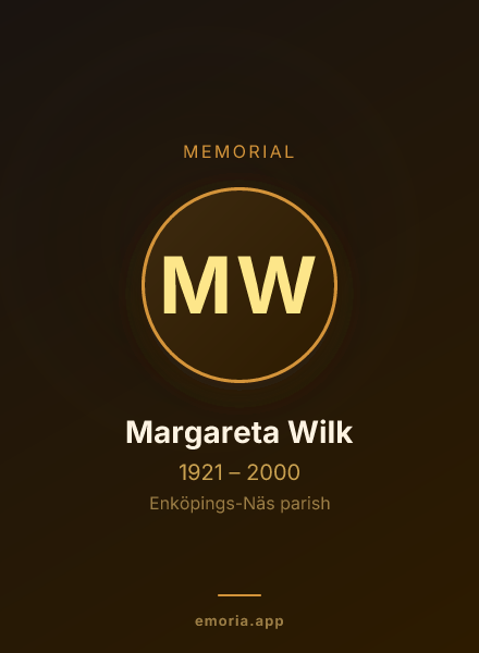 Memorial portrait of Margareta Wilk