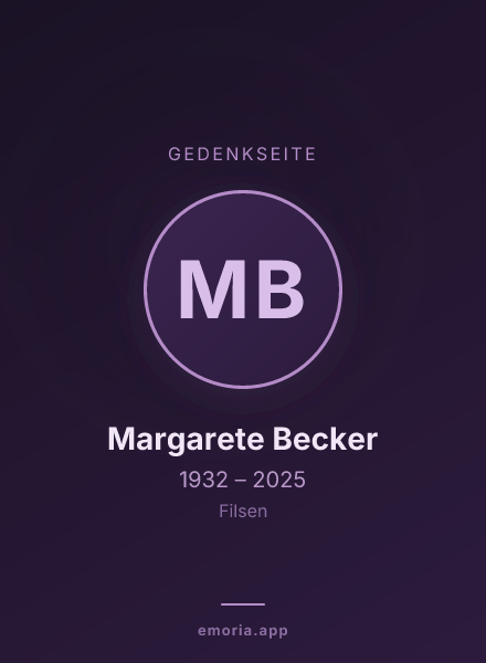 Gedenkportrait von Margarete Becker